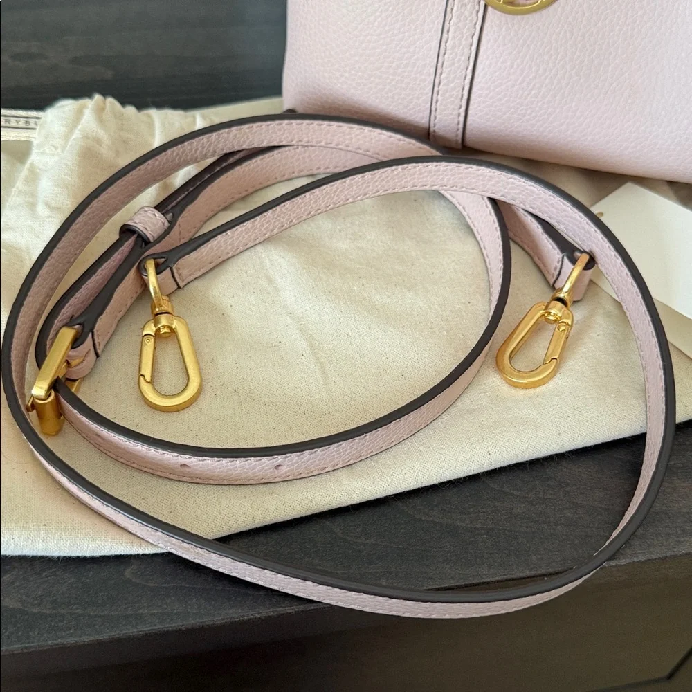 Tory Burch Perry Small Triple Compartment Tote 81928 Shell Pink - Picture 4 of 16